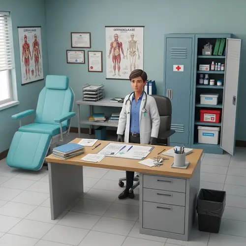 Professional Character in Doctor's Office Background