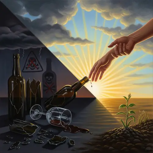 Alcoholism Awareness & Prevention Poster | Traditional Art Style