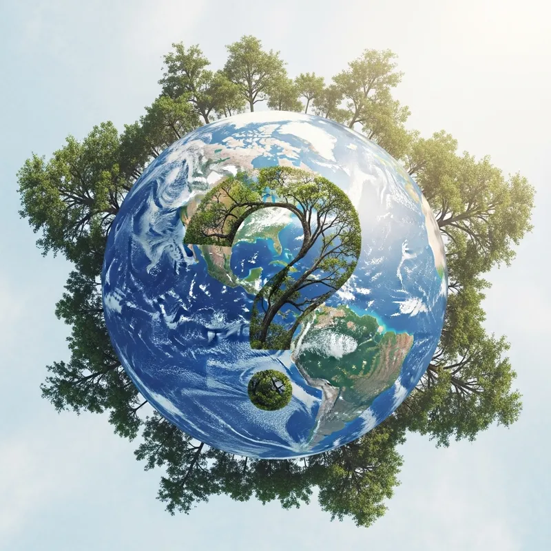 Earth with Question Mark - A Surreal Nature Artwork Earth with Question Mark - A Surreal Nature Artwork