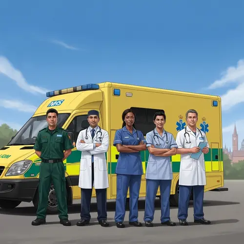 Diverse UK NHS Healthcare Team in Action