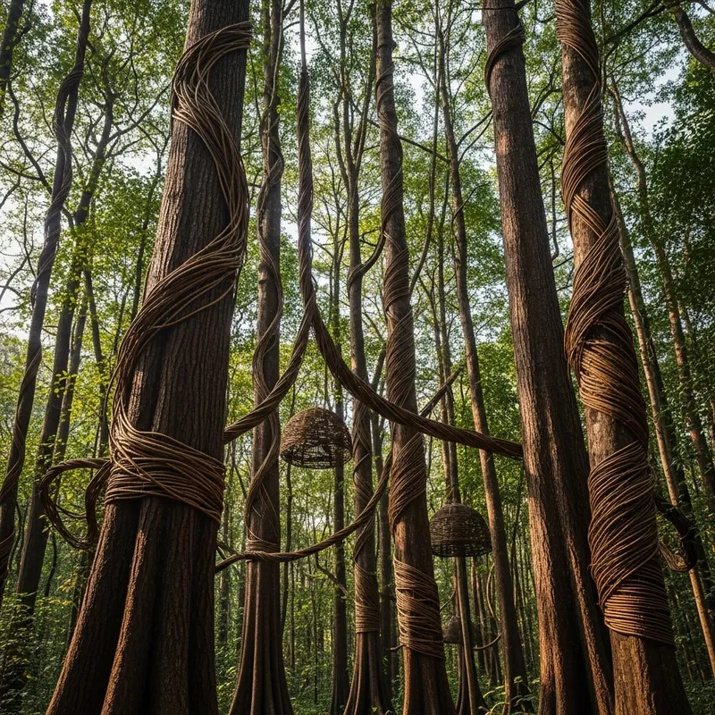 Ancient Trees and Rattan in the Forest Ancient Trees and Rattan in the Forest