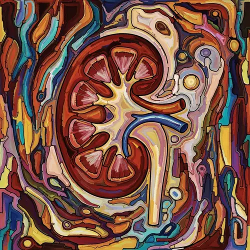 Colorful Abstract Human Kidney Art