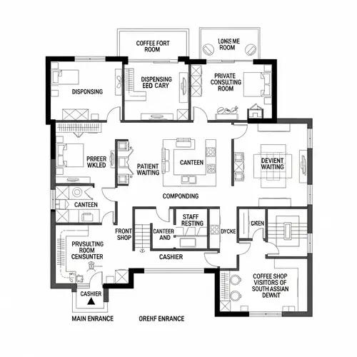 Pharmacy Floor Plan: Dispensing, Compounding, Waiting Area & More