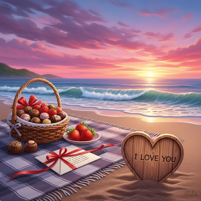 Valentine's Day Beach Picnic for My Girlfriend Valentine's Day Beach Picnic for My Girlfriend