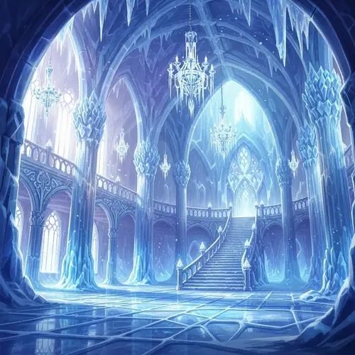 Enchanted Ice Palace Interior - Fantasy Art