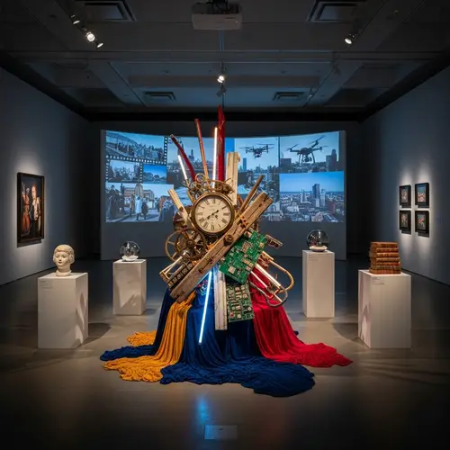 Sophisticated Art Installation with Design, Color, and Texture