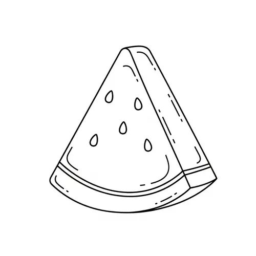 Adorable Watermelon Slice Coloring Page for Kids