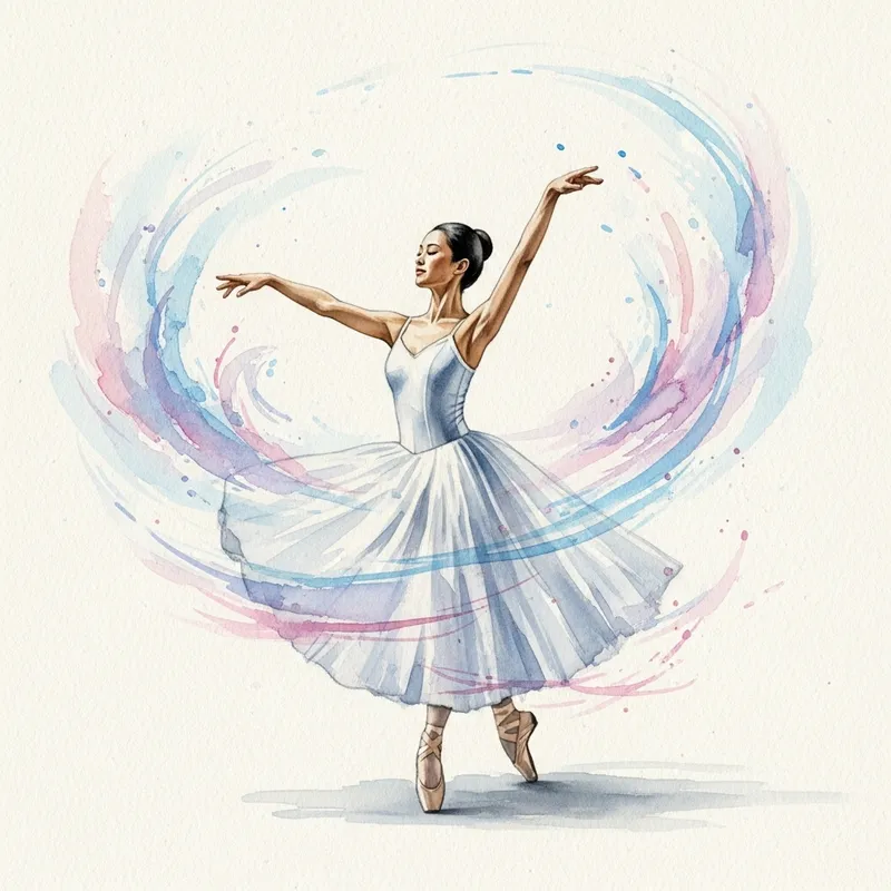 Graceful Ballet Dance Watercolor Art
