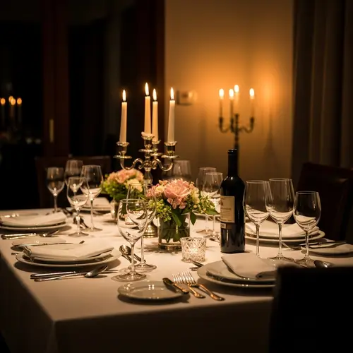 Romantic Candlelit Dinner with Elegance and Warmth