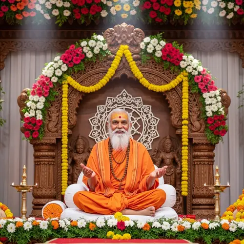 Shri Anirudha Charya Ji - Spiritual Sermon in Traditional Indian Attire