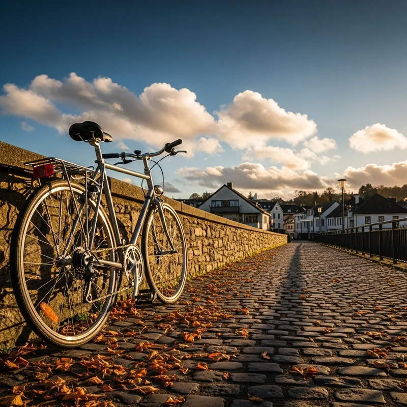 Charming Bicycle by a Cobblestone Path