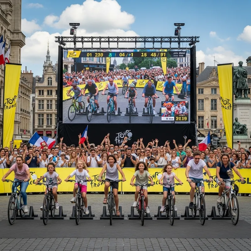 Exciting Bicycle Race in City Square