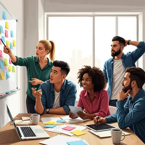 Diverse People Brainstorming Ideas with Vibrant Colors | Advertising Campaign