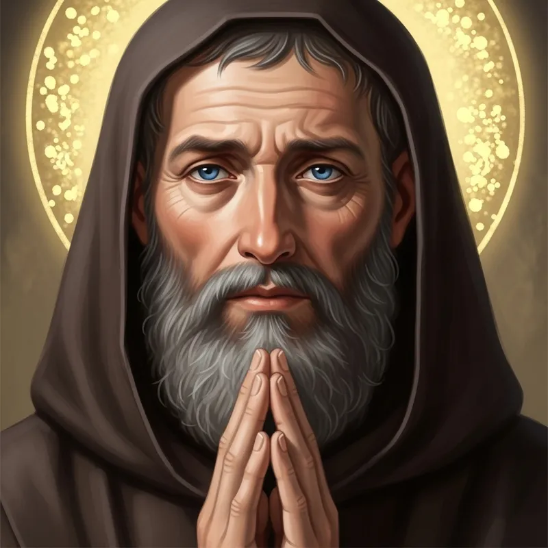 Tranquil Monk Digital Painting | Renaissance Spirituality