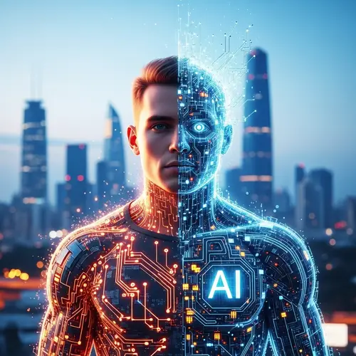 Transhumanism and Artificial Intelligence Fusion Art