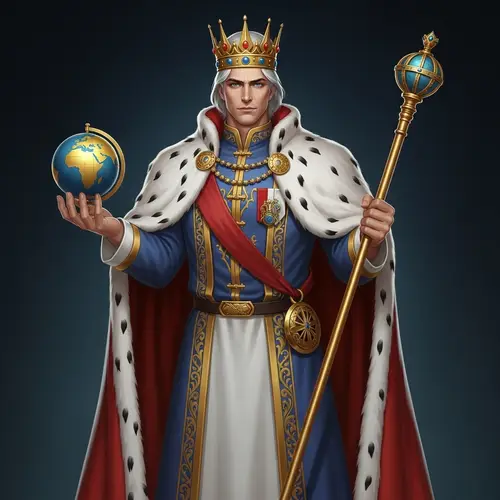 Regal World Leader Portrait: Symbol of Strength and Intelligence