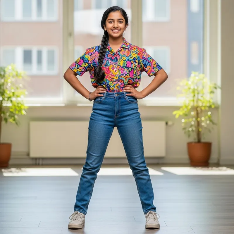 Confident Teen Girl Wide Hips Pose | Stunning Smiles