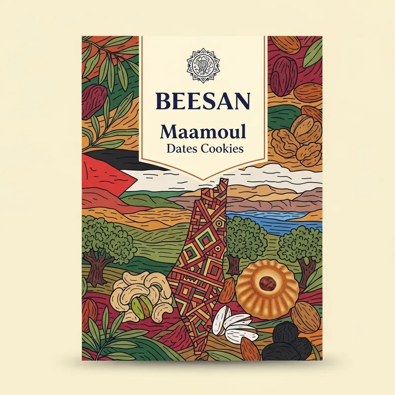 BEESAN Luxurious Maamoul Dates Cookies Packaging | Palestinian Cultural Heritage