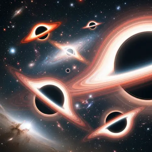 Mesmerizing Cosmic Spectacle: Black Holes in Brilliant Colors