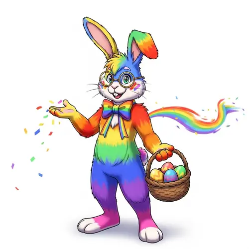 Gay Rainbow Easter Bunny | LGBTQ+ Pride Celebrations