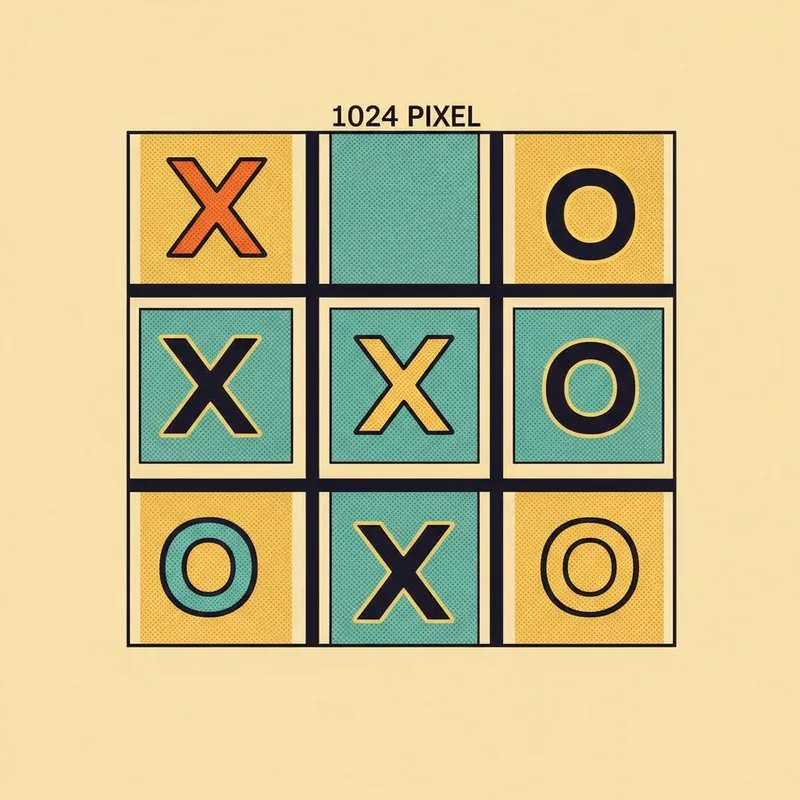 Retro Tic-Tac-Toe Game Graphics - Vintage Pixel Art Design