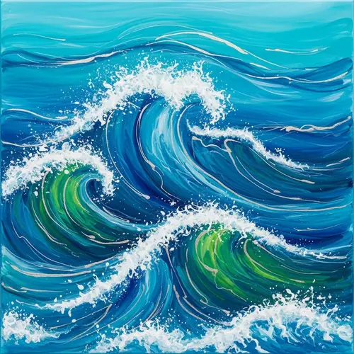 Ocean Waves Abstract Art: Graceful Nature's Dance