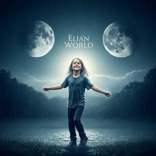 Joyful Child Dancing in the Rain | Elian World Utopia