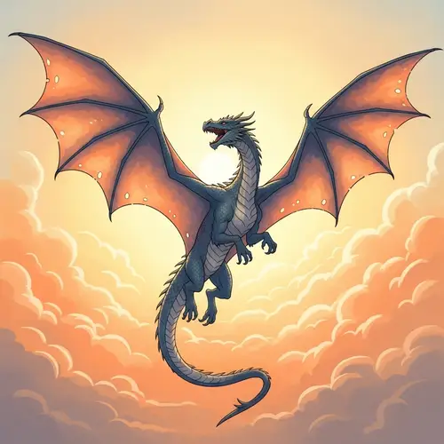 Majestic Dragon in Watercolor Style - Stunning Art