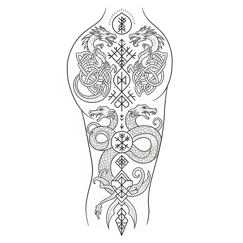 Nordic Mythology Tattoo Sketch Design Ideas Nordic Mythology Tattoo Sketch Design Ideas