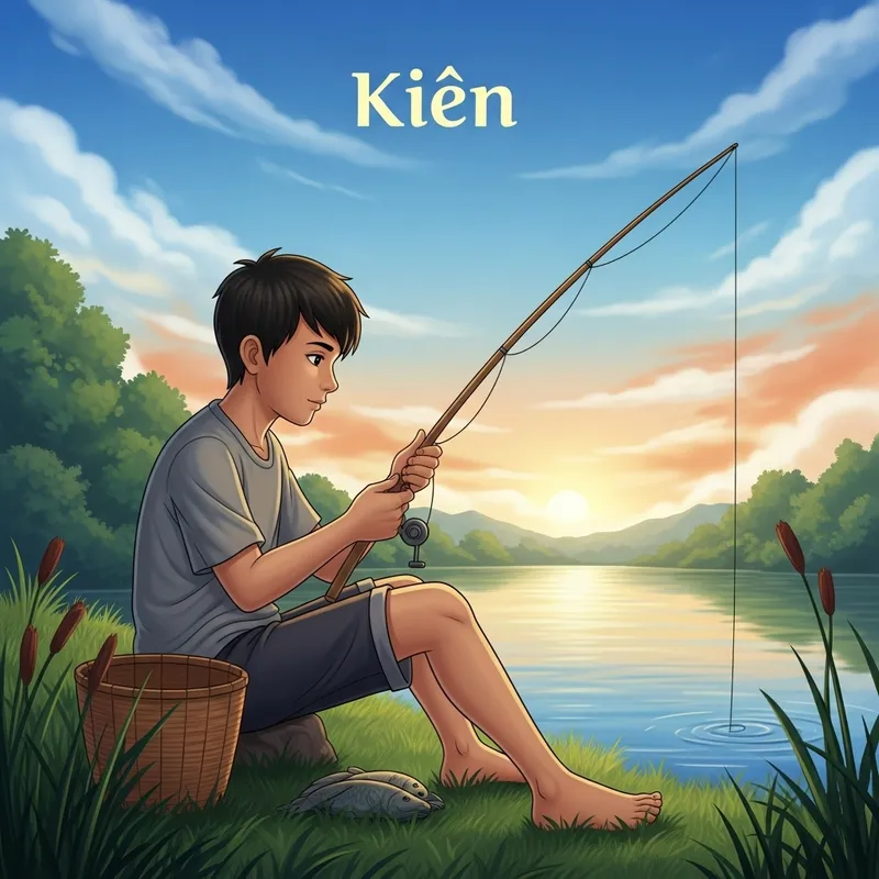 Kiên Fishing at Peaceful Lake