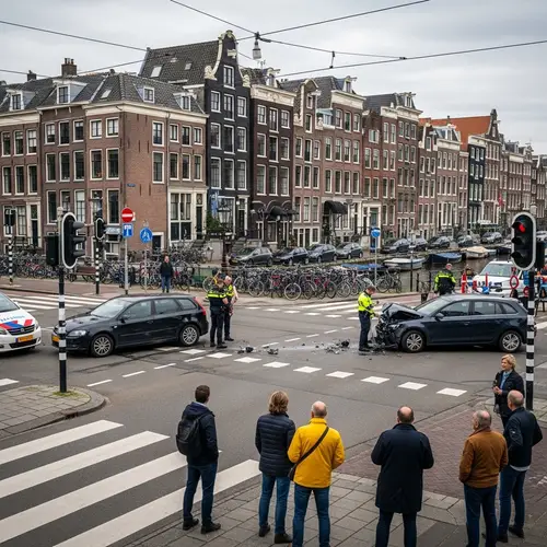 Real-Life Car Collision in Amsterdam City | Unique Urban Scene