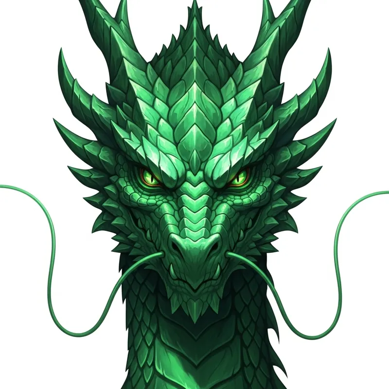 Emerald Dragon Head - Awe-Inspiring Mythical Beauty