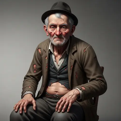Elderly Peasant Man - Resilience and Grit | Heartfelt Portrait