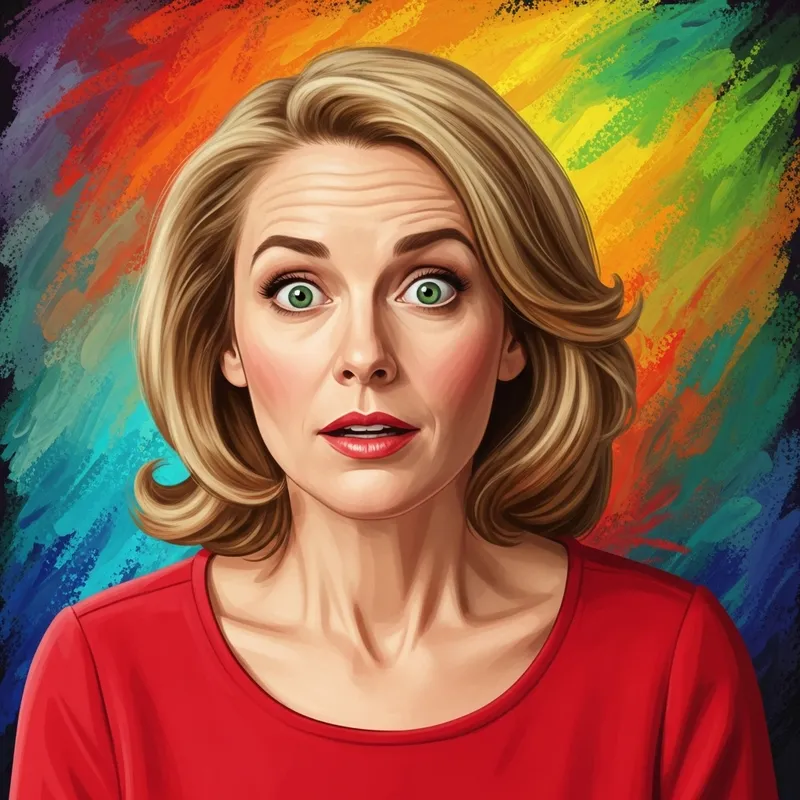 Surprised Woman Without Eyebrows | Portrait Photography