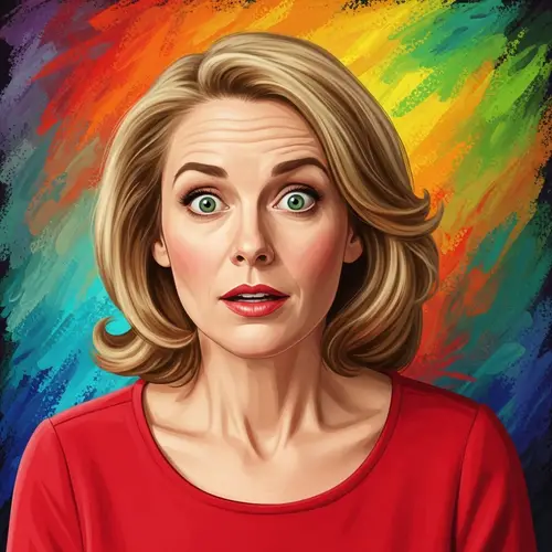 Surprised Woman Without Eyebrows | Vibrant Portrait