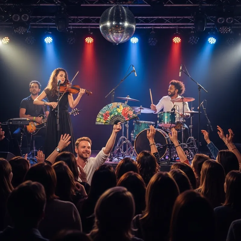 Captivating Music Concert with Violin and Drums