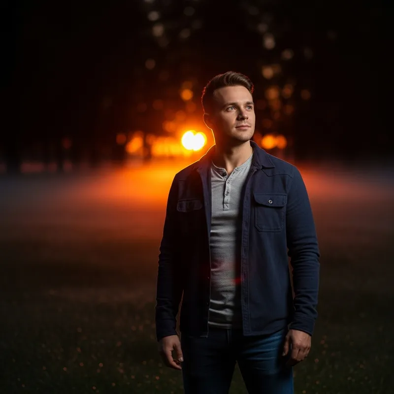 Hopeful Man Watching the Sunrise