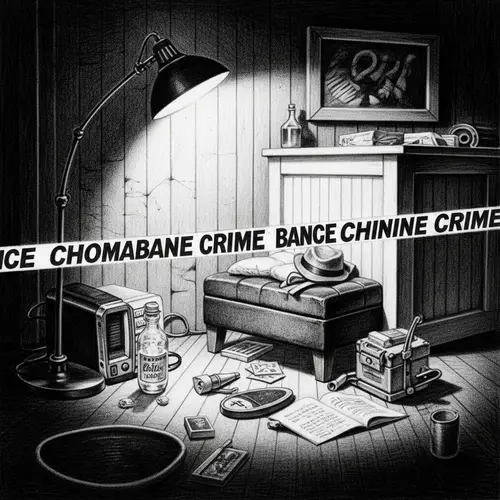 Noir Crime Scene Art: Graphite Pencil Mystery