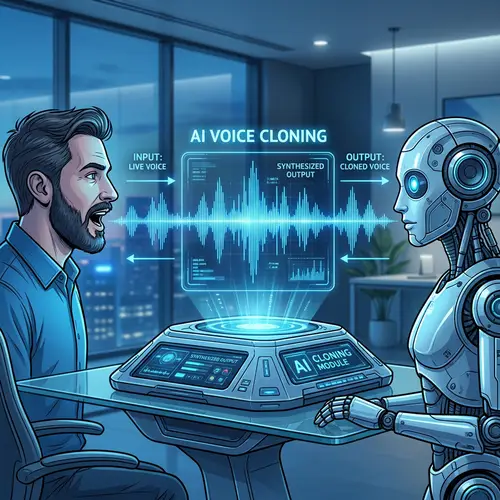 AI Voice Cloning Technology in Modern Office Environment