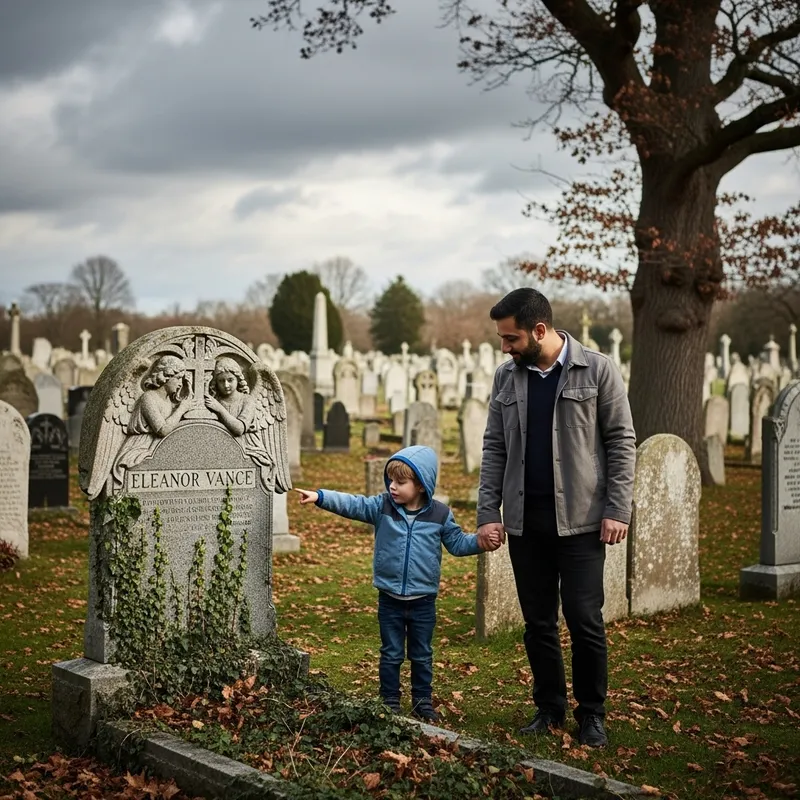 Father and Son paying respects at cemetery | Emotional Moment Father and Son paying respects at cemetery | Emotional Moment