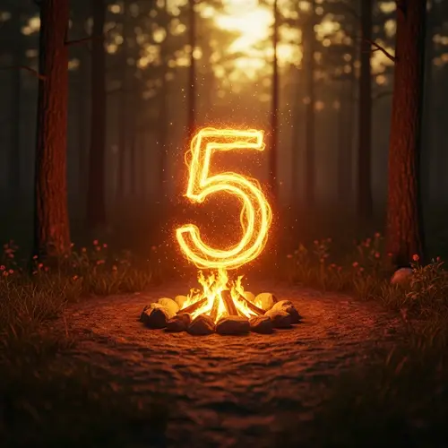 Enchanted Forest Campfire Scene with Mystical 5