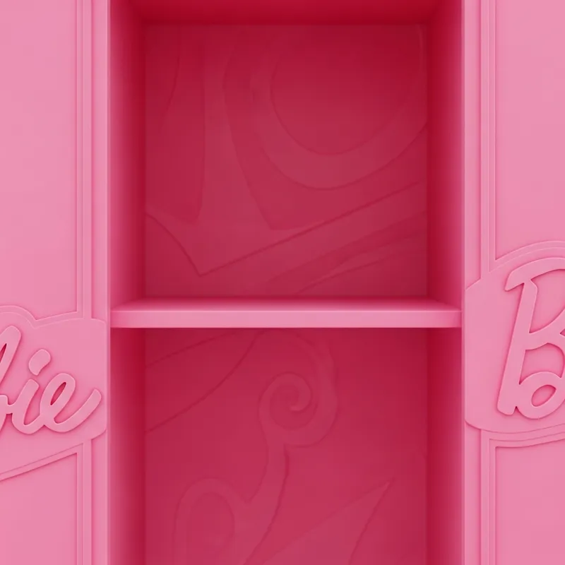 Empty Pink Shelf in Barbie Style Wardrobe