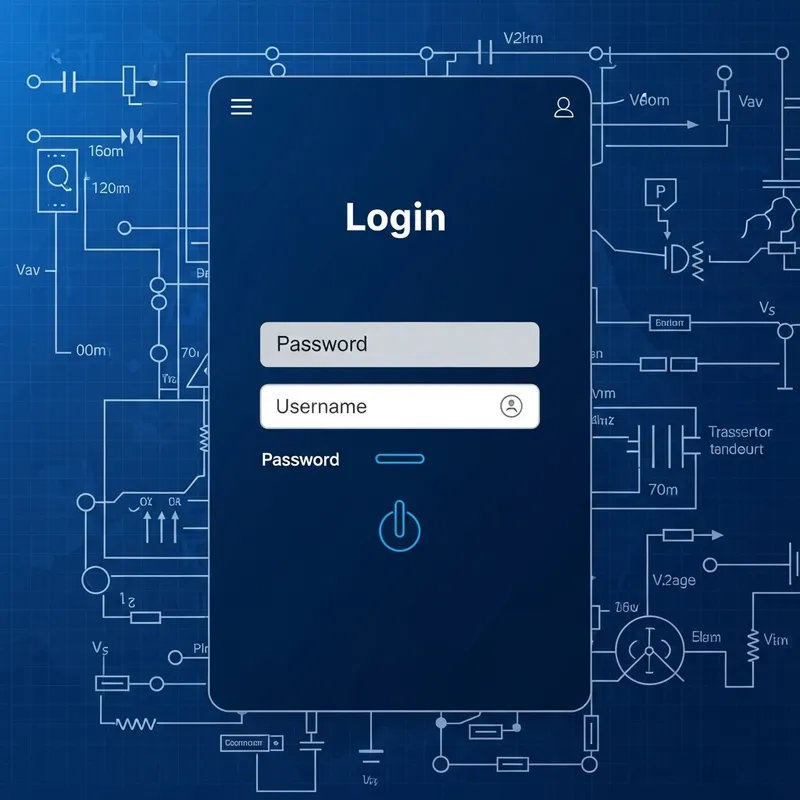 Login Screen with Electrical Network Diagram