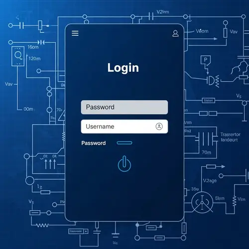 Login Screen with Electrical Network Diagram