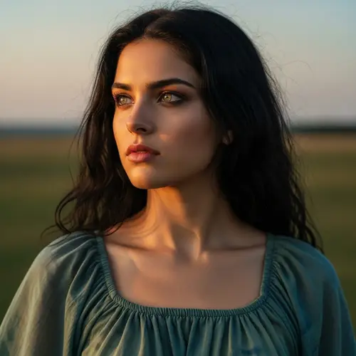 Captivating Gypsy Woman with Enchanting Eyes and Fiery Gaze