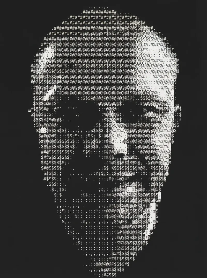 ASCII Art Portrait of My Face