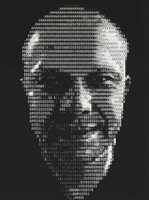 ASCII Art Portrait of My Face