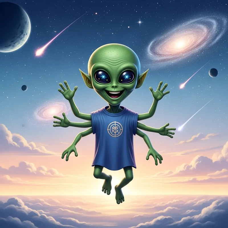 Happy Alien in Cosmic Joy