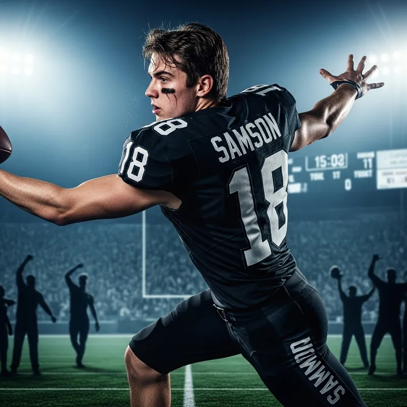 Energetic Footballer 'Samson' in 18 Barcelona Jersey