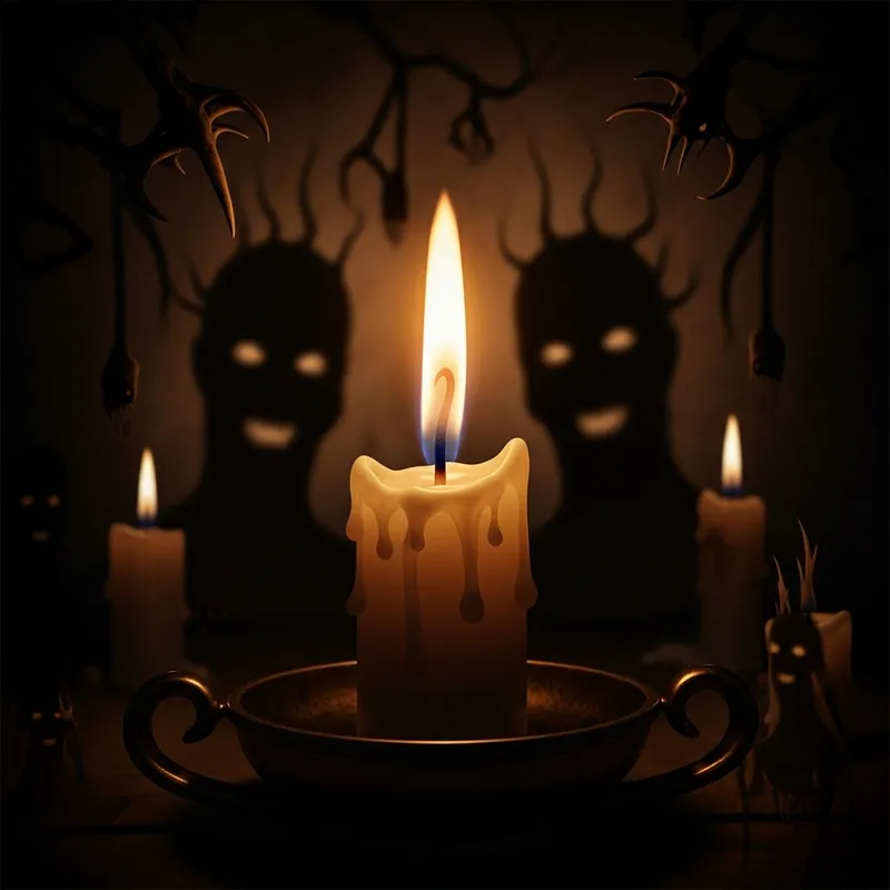 Spooky Candle Horror Fantasy Scene